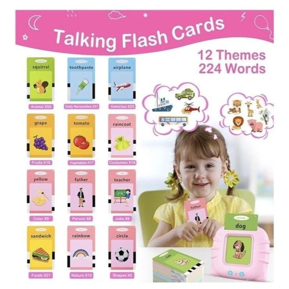 Educational Learning Talking 224 Sight Word Flash Card Toddler Electronic Reader